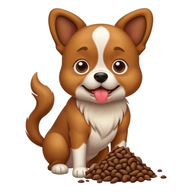 Dog eating poop sticker