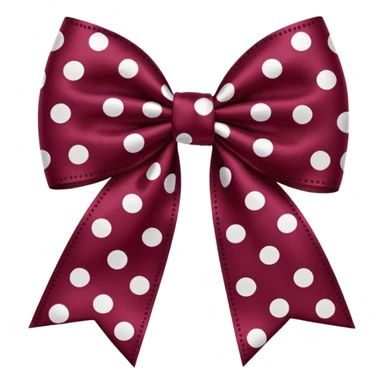 Burgandy bow with white polka dots sticker