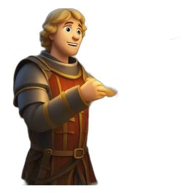 medieval Pyrotechnician seeing some fireworks go off in front of him sticker