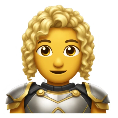 Uma deusa grega do cabelo loiro, olho cor de mel ,pele branca e vestindo uma armadura que tem um decote em formato de V, e a armadura é dourada. sticker