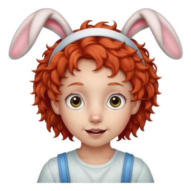 kid with braces bunny eared red haired curly big braces sticker