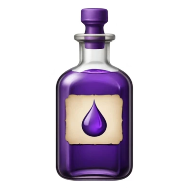 purple ink bottle with label sticker