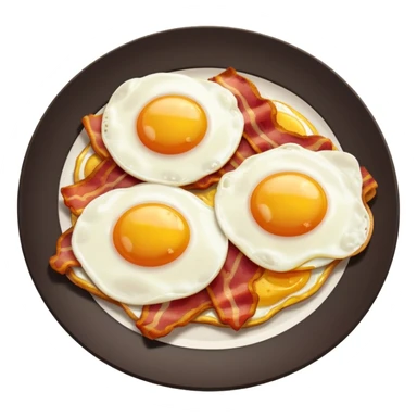 Fried Eggs and bacon in a plate sticker