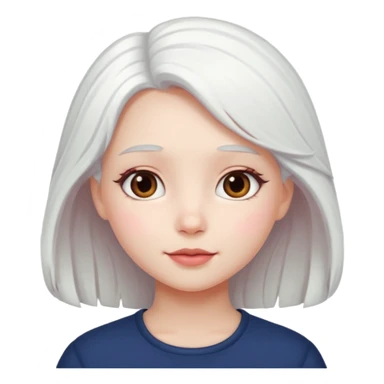 pure white hair, cute girl sticker