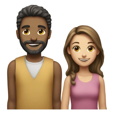 smiling girl with bearded boy sticker