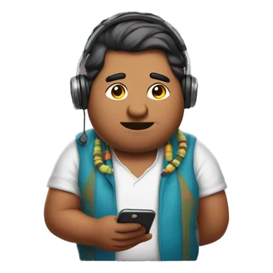 FAT indian with a headset texting on his phone sticker