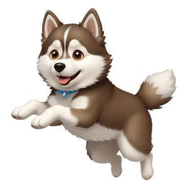 husky dog jumping in the air sticker