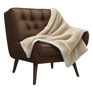 blanket on brown loft chair, realistic sticker