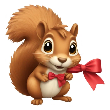 squirrel with bow sticker