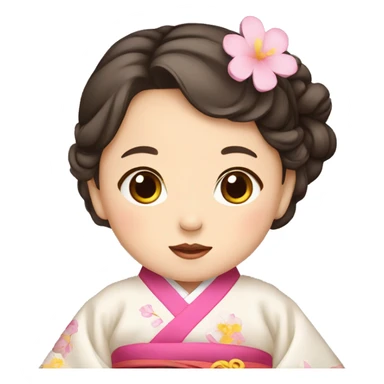 Baby girl wearing hanbok sticker