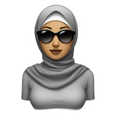 woman-wearing-hijab-and--black-sun-glasses sticker