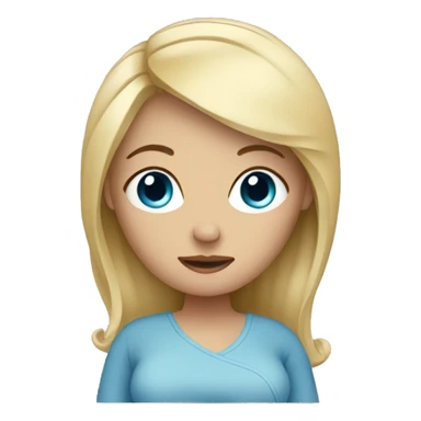 Pregnant woman with blonde hair blue eyes sticker
