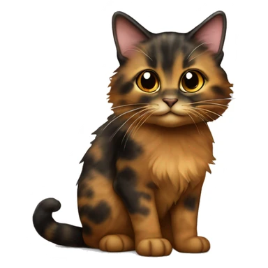 Tortoiseshell colored cat, long haired sticker