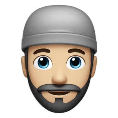 guy with black bonnet and beard blue eyes sticker