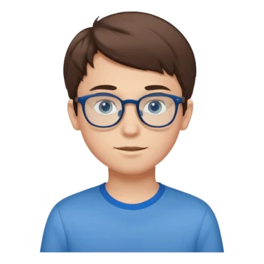 adolescent garçon taille moyenne corpulence maigre cheveux chatain court yeux bleus lunettes sticker