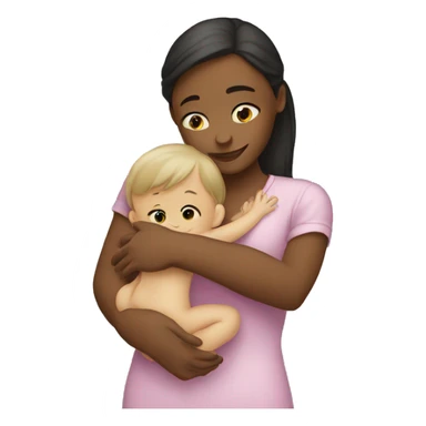 girl hug baby sticker