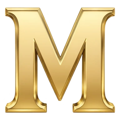 letter M in light gold sticker