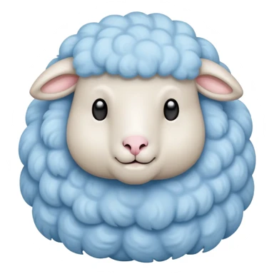 dreamy pastel blue sheep with fluffy wool and sleepy expression, like from a dream sticker