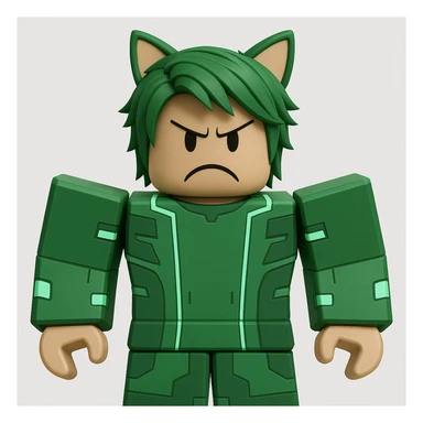 Edit the character in the reference image to have an angry expression, keeping the original Roblox style, outfit, and face color exactly as in the reference image. sticker