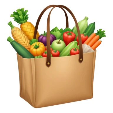 cartoon market bag. top view sticker