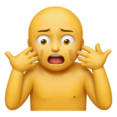 a yellow round emoji of somebody choking there self sticker