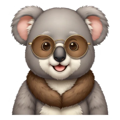 koala with a beard and circular glasses sticker