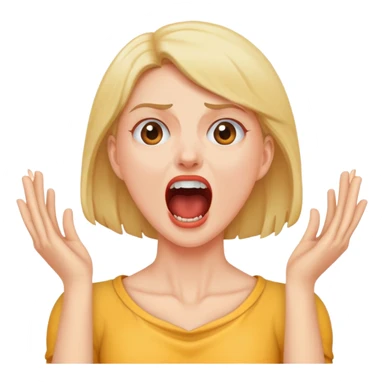 Women holding neck screaming sticker