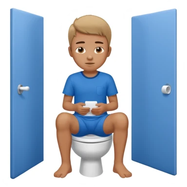menino sentado no vaso sanitário sticker