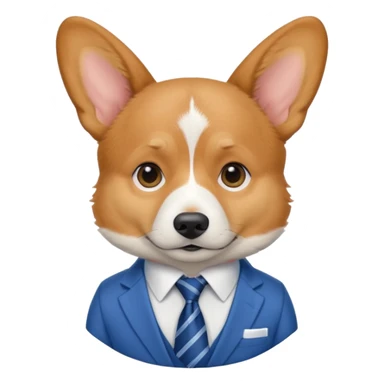 perrita caricatura gorgi gales ejecutivo con ropa celeste sticker