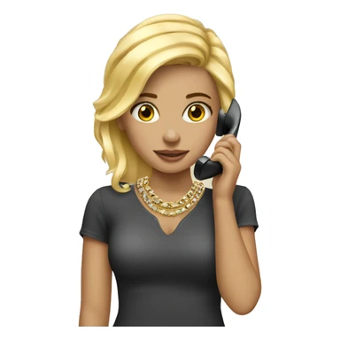 blonde girl with telephone jewelry sticker