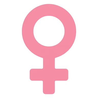 female gender symbol, flat pink, extremely simple, color icon style, minimal details, suitable for Discord role icon sticker