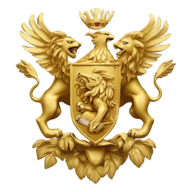 Gold Lion and Eagle Coat of Arms sticker