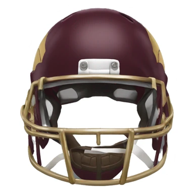 Maroon football helmet with gold trident on it sticker