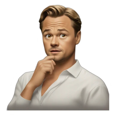 wondering leonardo di caprio from wolf of wall street sticker