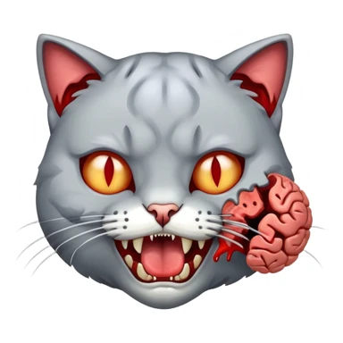 Cat eating a brain sticker