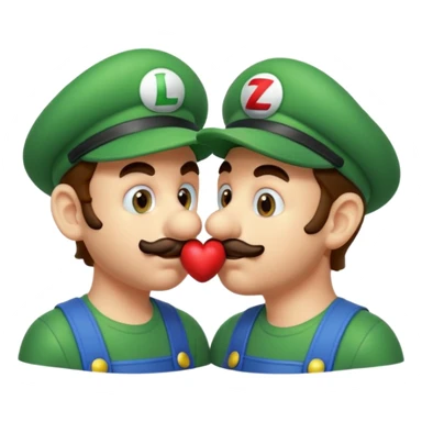 Mario and Luigi kiss sticker
