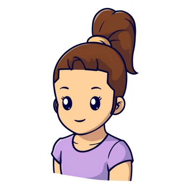 girl with brown hair and ponytail sticker