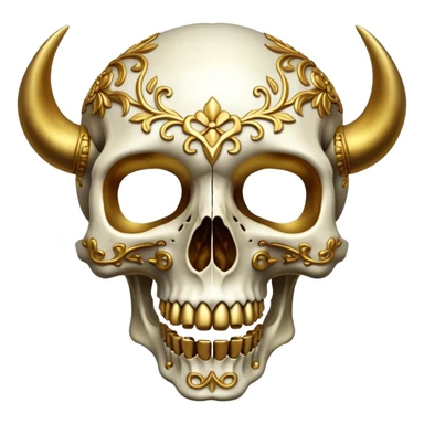 An ornate gilded canine skull  sticker