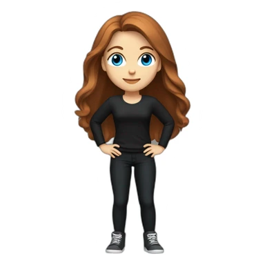 female, long chestnut hair, blue eyes, 5' 2" tall, weighs 130 pounds, wearing all black clothes sticker