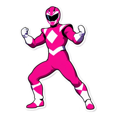 Pink power ranger sticker