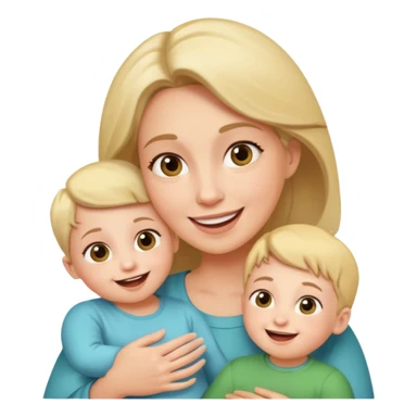 pleasanty surprised mother with child sticker