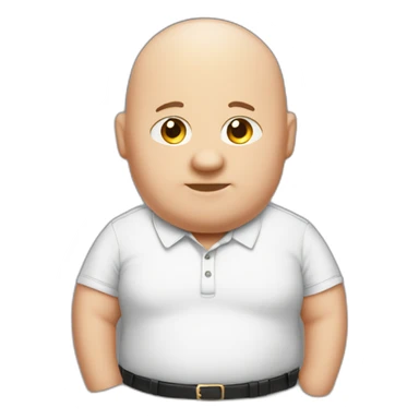 Chubby white bald red polo sticker