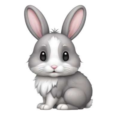 side view of bunny rabbit with fluffy tail and drooping ears sticker
