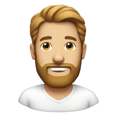 bearded guy in white shirt smiling  sticker