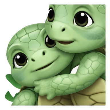 Baby turtles hugging each other  sticker