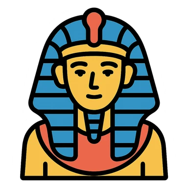 pharaoh, lineal color icon with black outlines sticker