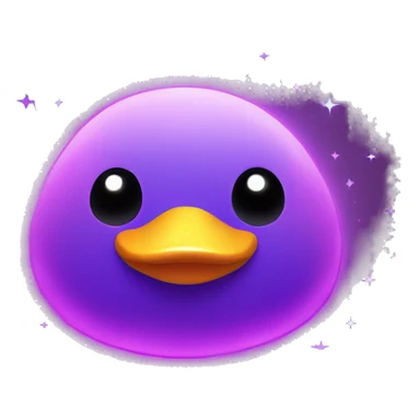Kawaii neon star glitter duck emoji    sticker