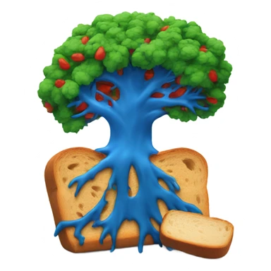 Blue Tree attacking red tree and green bread sticker