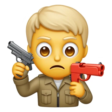 Emoji blowing his brains out with toy gun sticker