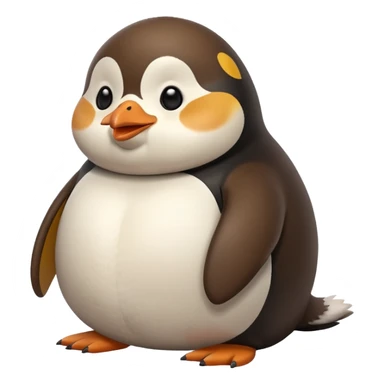 make a fat dog sitting on a large penguin sticker